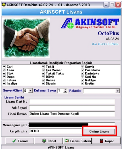OctoPlus Programını Lisanslama İşlemi3