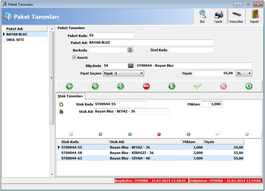 WOLVOX ERP Programı Paket Tanımları