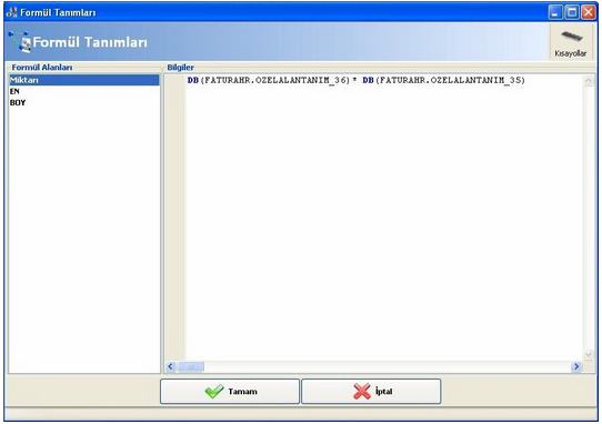 Akınsoft Wolvox Erp Fatura Üzerinden Formül Tanımlama İşlemi2