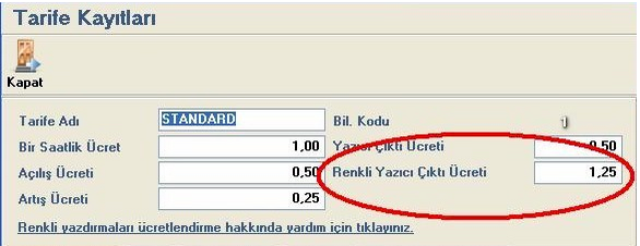 CafePlus Renkli Yazıcı Çıktılarını Ayrıca Ücretlendirme1