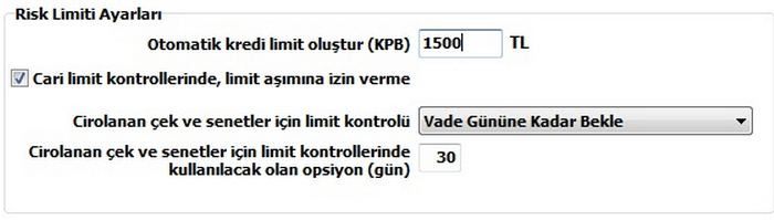 WOLVOX ERP Programı Cari Kredi Limitleri Oluşturma