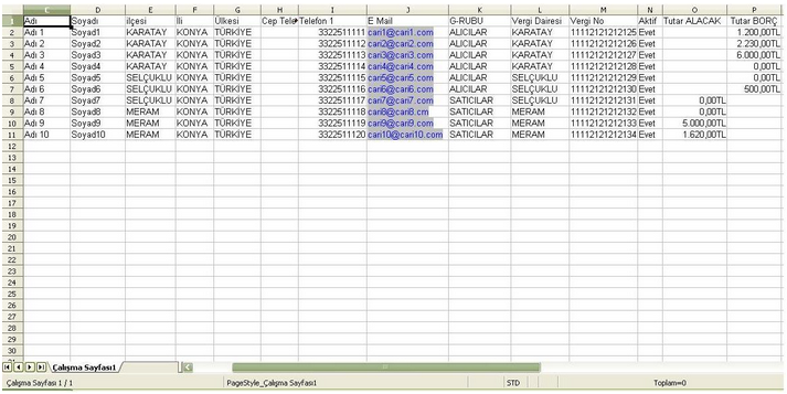 WOLVOX ERP Programı Excel' den Cari ve Stok Kart Aktarım işlemleri